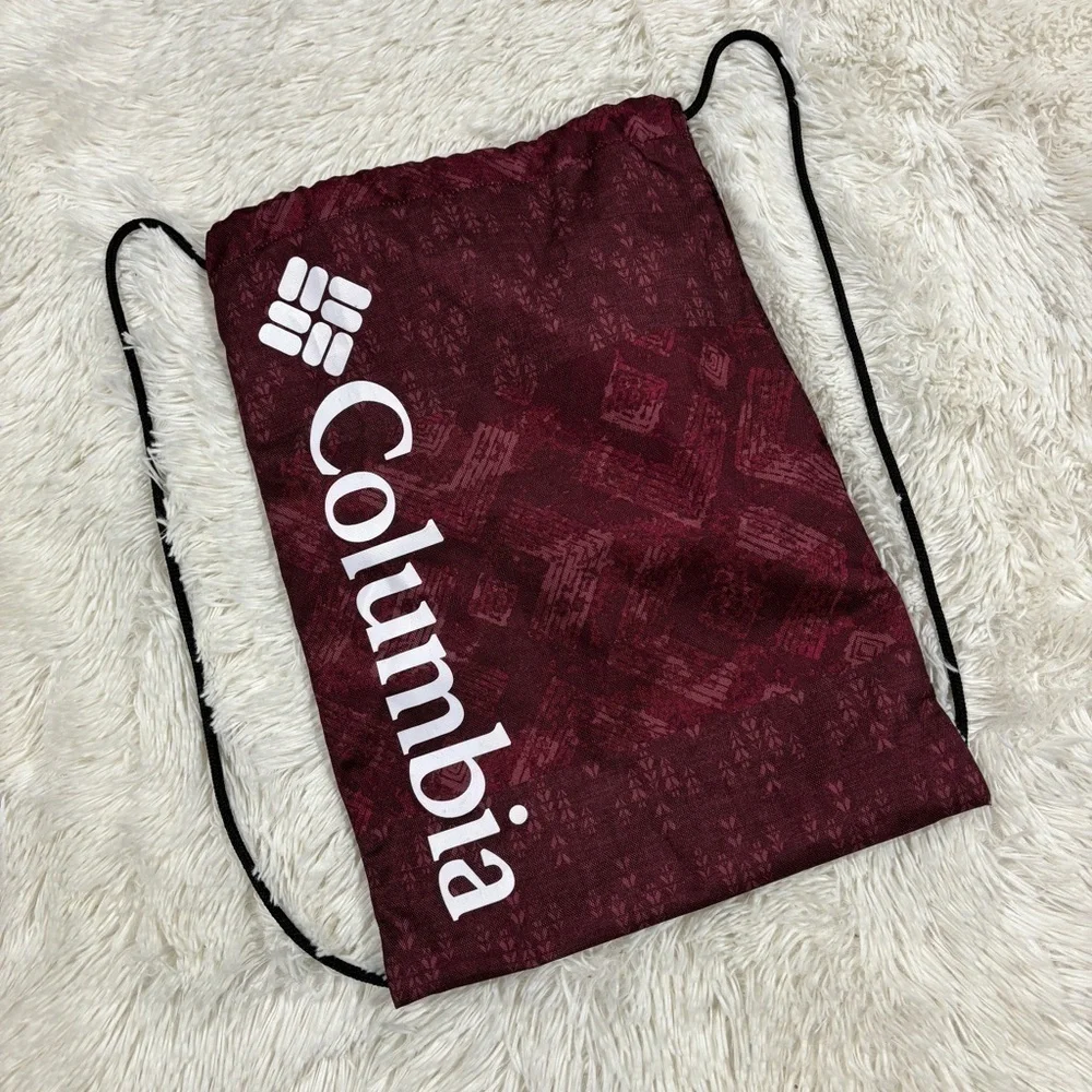 Columbia Unisex Burgundy Abstract print Drawstring Backpack